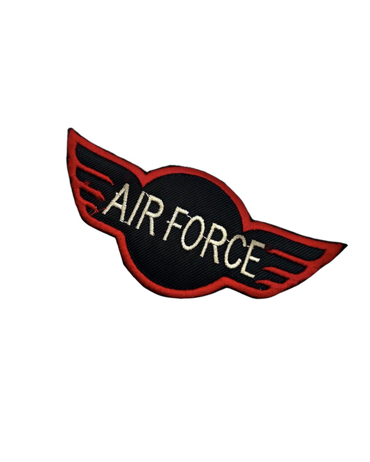 Термоаппликация «AIR FORCE», цвет: чёрный/серый/красный, размер: 45 x 105 мм — фурнитура для шитья в СПб | Ткани Италии