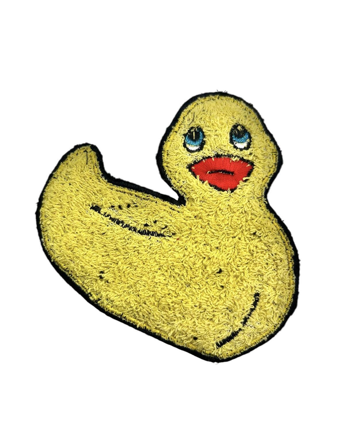 Нашивка аппликация «DUCK» , цвет: жёлтый , размер 130 x 130 мм — фурнитура для шитья в СПб | Ткани Италии
