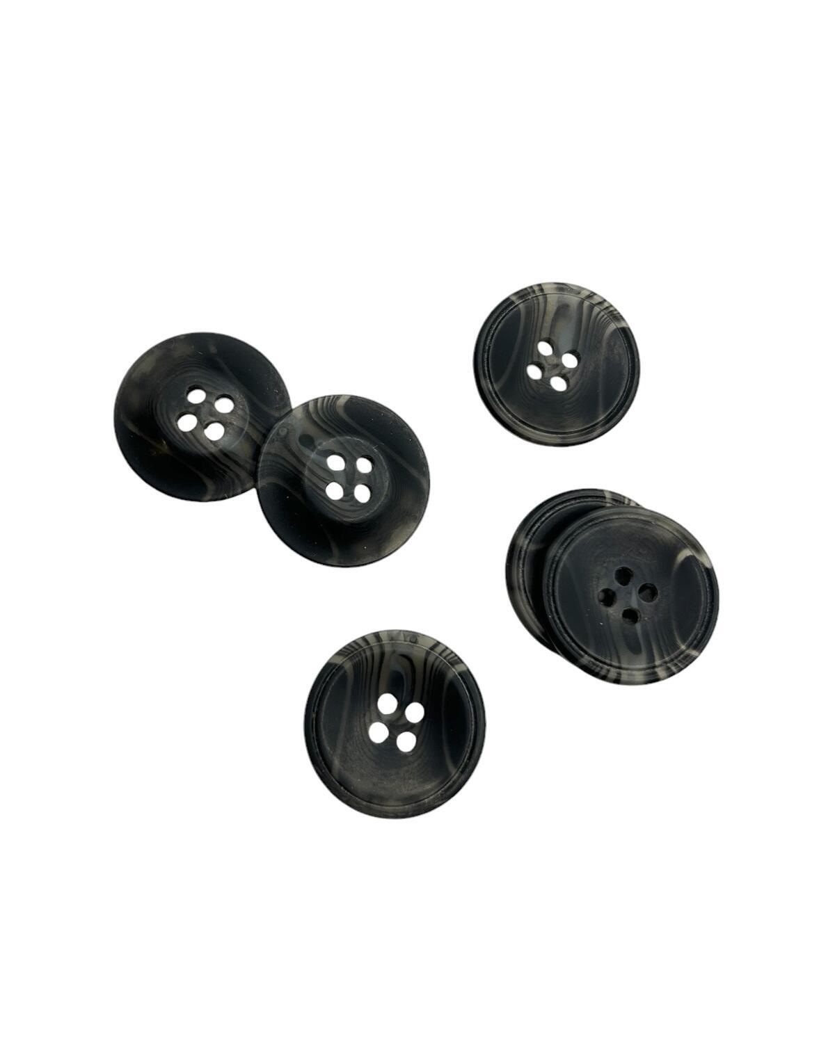 Пуговица на 4 прокола, цвет: чёрный, 40L (25 мм) — фурнитура для шитья в СПб | Ткани Италии