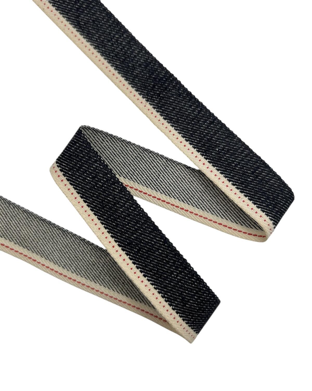 Тесьма джинсовая с кромкой selvage, цвет: тёмно-синий, ширина: 20 мм — фурнитура для шитья в СПб | Ткани Италии