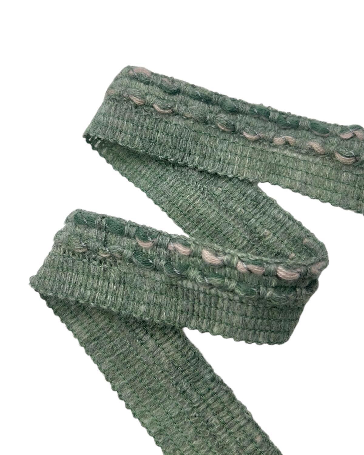 Тесьма для окантовки, цвет: зелёный , ширина 35 мм — фурнитура для шитья в СПб | Ткани Италии