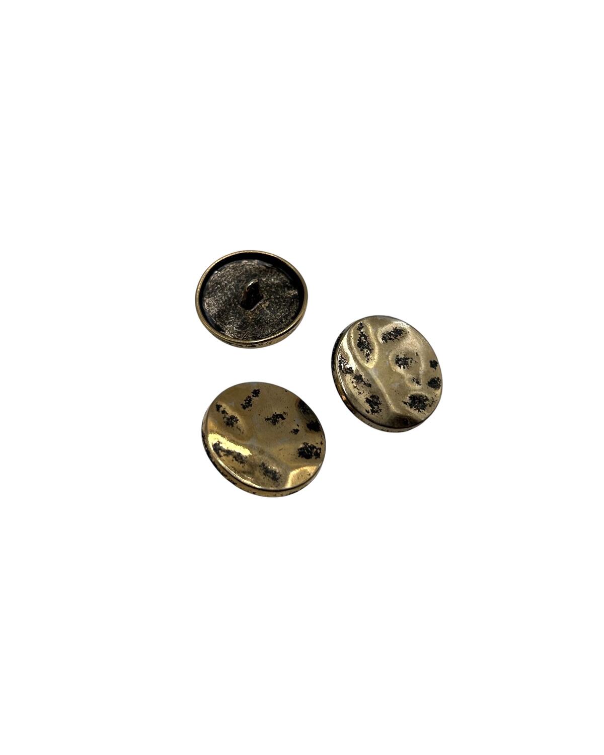 Пуговица металлическая на ножке, цвет: золото/чёрный, размер 40L (25мм) — фурнитура для шитья в СПб | Ткани Италии