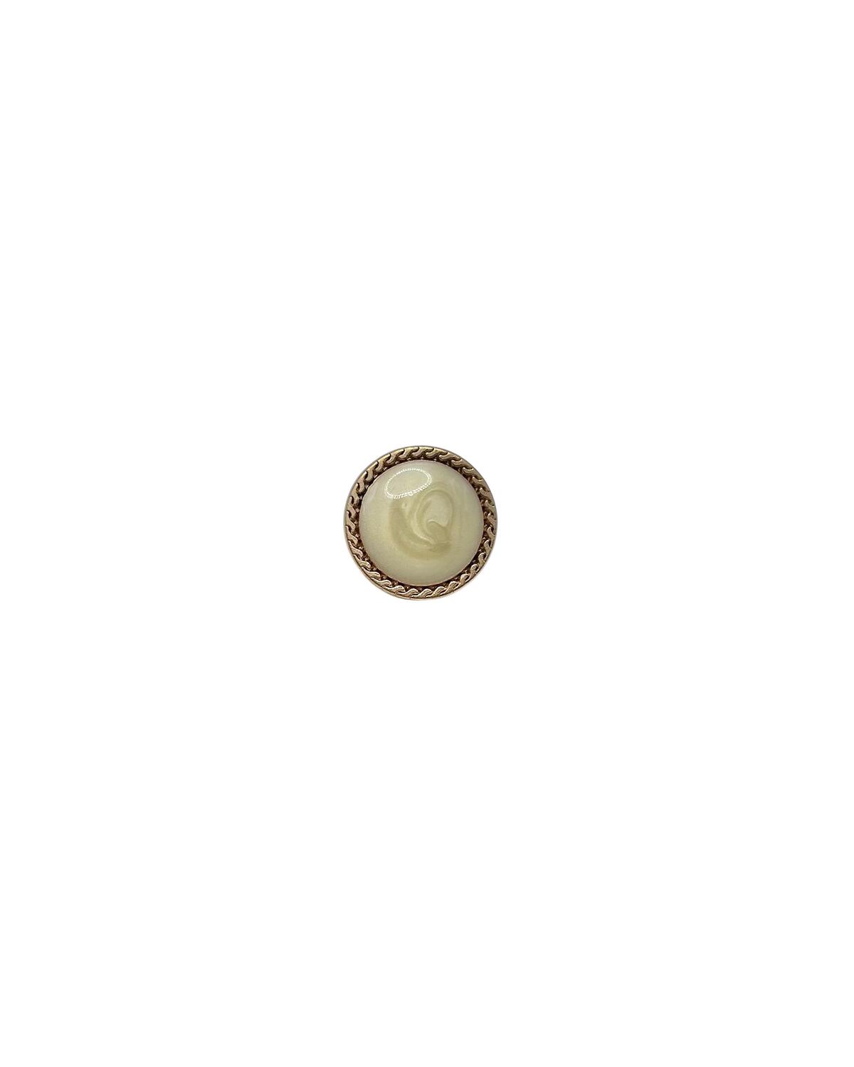 Пуговица металлическая на ножке, цвет: золото/молочный, размер 24L (15мм) — фурнитура для шитья в СПб, фото 2