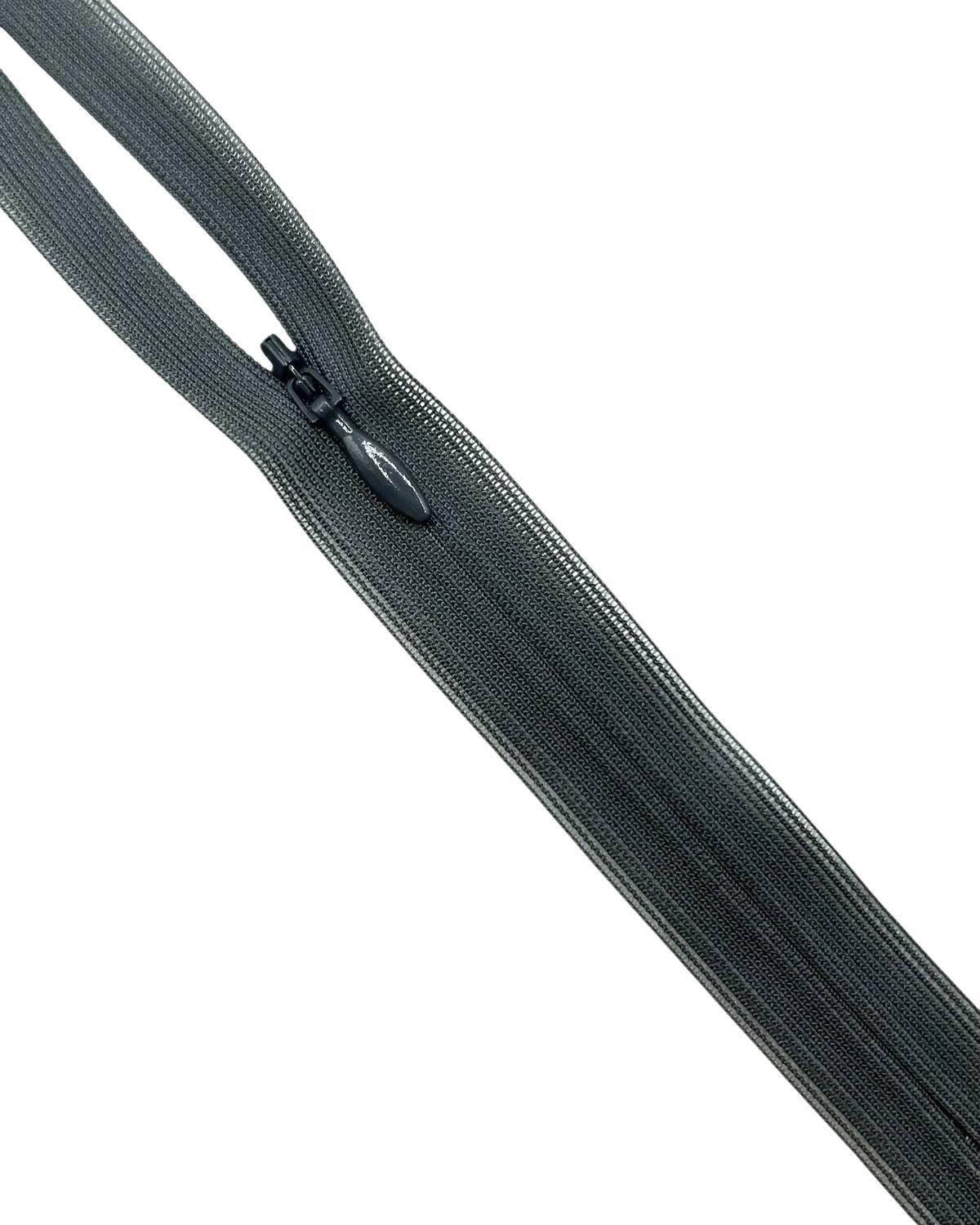Молния YKK потайная, неразъёмная, Т3, 20 см, цвет: тёмно-серый — фурнитура для шитья в СПб | Ткани Италии