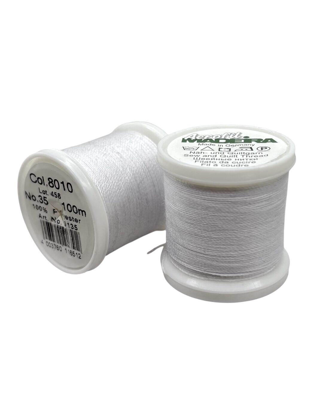 Нитки для отстрочки Madeira Aerofil № 35 , 100 м, цвет: 8010 (белый) — фурнитура для шитья в СПб | Ткани Италии
